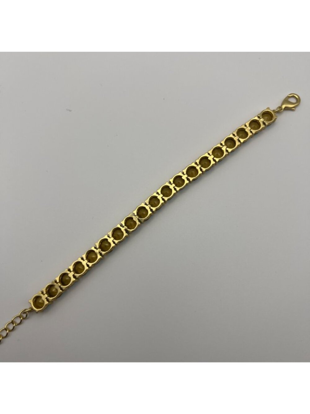 Park Lane Gold-Tone Bracelet Aqua Blue Crystal Tennis Impression Adjustable Box - Picture 8 of 9